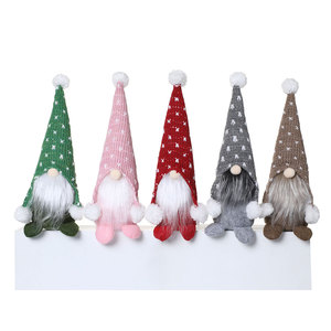New <b>Christmas</b> polka dot knitted hat, seated figurine, home decor, hotel <b>window</b> <b>display</b>, gift decoration. - Product Image 5