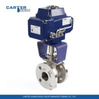 Vanne à boisseau sphérique électrique à port en V en acier inoxydable CF3CF8, à siège métallique, résistante à la corrosion, haute précision, marque OEM Carter