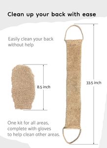 Serviette de bain naturelle éponge gant exfoliant ceinture de bain nettoyant pour enlever la peau morte composé de matériaux naturels en sisal - Product Image 5