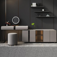 Ensembles de meubles de salle de bain modernes européens en chêne massif, écologiques, personnalisables, avec miroir LED réglable, directement de l'usine