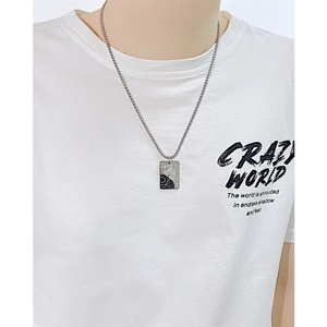 HipHop Jewelry Engraved Customized Stainless Steel Poker Pendant Necklace for Men - Product Image 5
