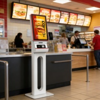 Tótem Digital Interior con Pantalla Táctil Wifi, Soporte de Pie, Pantalla Ancha Extensible, Reproductor de Publicidad