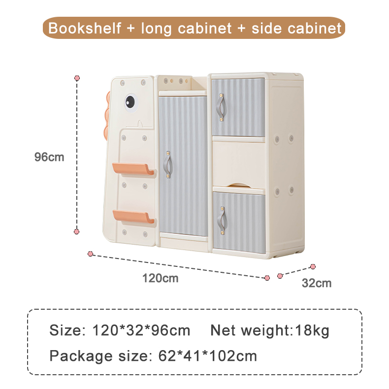 Étagère + armoire longue + armoire latérale
