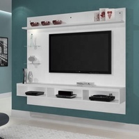 Meuble TV moderne en bois avec panneaux LED, console de rangement au design luxueux et contemporain, idéal pour salon, chambre et hôtel