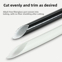 Tube en silicone auto-extinguissant résistant aux hautes températures, gaine ignifuge isolante en fibre de verre tressée résistante à la chaleur