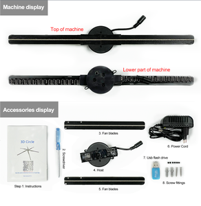 Nouveau modèle de projecteur holographique 3D de 42 cm, ventilateur d'affichage publicitaire animé à LED, carte SD, nouveautés pour les fêtes, équipement G42 - Product Image 6