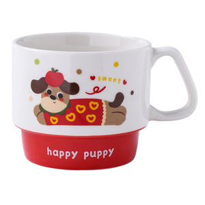 Cute Cartoon Dachshund Puppy Stackable <b>Ceramic</b> Mugs For Couples Gift Coffee Water <b>Cups</b> - Product Image 5