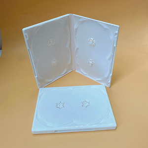 Boîtier DVD PP standard 14 mm pour 4 disques, blanc, avec double plateau intérieur en option, couvercle en plastique pour la protection des disques de musique, de films et de jeux - Product Image 4