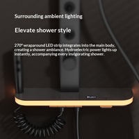 Pommeau de douche thermostatique numérique haut de gamme en aluminium brossé avec barre coulissante à valve céramique, fixation murale moderne à 2 trous