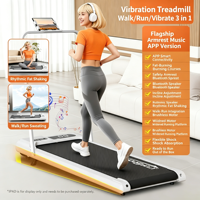 Tapis de marche vibrant 3-en-1 pour la maison : Machine de fitness inclinable pour la marche et la course, idéale pour brûler les graisses et un entraînement en rythme relaxant