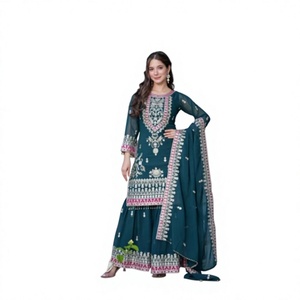 Nouvel ensemble de salwar kameez pour femmes, collection Eid, 3 pièces, réversible, pour la saison des mariages - Product Image 1