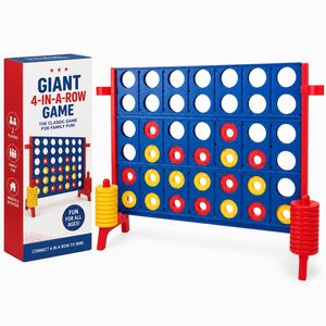 Giant <b>4</b> in a Row Outdoor <b>Connect</b> Game Set with <b>Large</b> Plastic Board and Rings for Family Party Backyard Game - Product Image 1