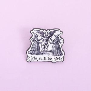 Broche de solapa de esmalte personalizado estilo gótico punk para chicas, divertido, feminista, bruja, gótico, con fundición UV - Product Image 2
