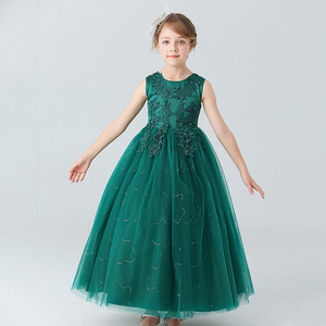 Robes de mariée longues et moelleuses sur mesure pour filles, de haute qualité, en tulle, style princesse, tenue de spectacle pour enfants, 3-15 ans - Product Image 4