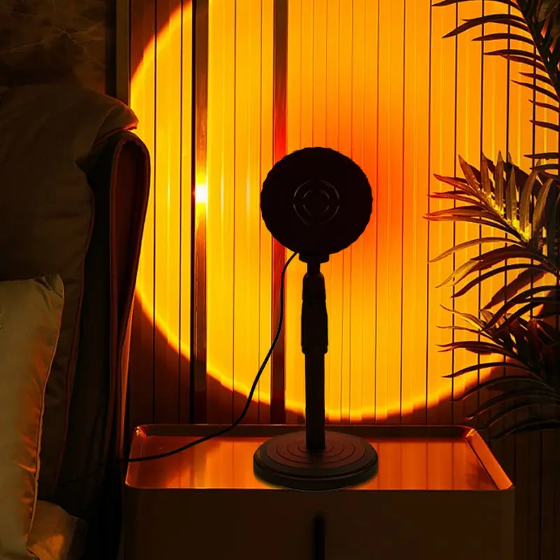 Lâmpada de projeção LED de pôr do sol de alta qualidade com rotação de 180 graus para decoração de casa