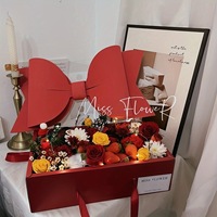 Boîte à gâteau de fleurs avec poignée arc boîte-cadeau Portable transparente bricolage fête des mères fleur fruits emballage cadeau boîte à fleurs