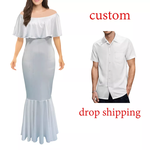 Caliente de alta calidad elegante pareja ropa mujer vestido de noche partido hombres camisa estampado polinesio patrón vestidos de fiesta para mujeres - Product Image 2