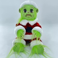 Poupée Grinch pour fête de Noël - Grinch rouge, monstre vert, poupée en peluche pour Halloween, jouet CH-G009, vinyle et peluche, personnalisable