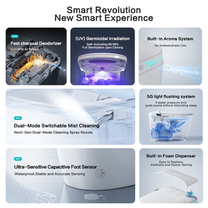 Sang Trọng Hiển thị kỹ thuật số chân cảm biến tự động tuôn ra lật phòng tắm <span class=keywords><strong>commode</strong></span> thông minh thông minh CHẬU VỆ SINH nhà vệ sinh bát với điều khiển từ xa - Product Image 2