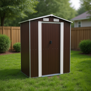Caseta de jardín de acero galvanizado marrón oscuro de 75.6x42.5x87.8 para almacenamiento - Product Image 2