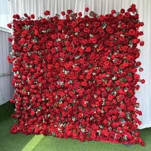 Mur de fond floral artificiel classique aux tons sombres avec un arrangement de roses épaisses pour plusieurs scènes commerciales - Product Image 1