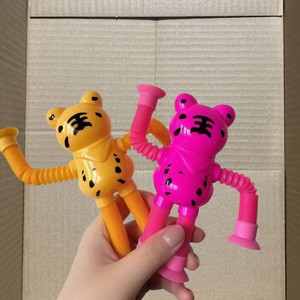 Frog <b>Stretching</b> Tube <b>Toy</b> With Suction Cup Telescopic Design For Stress Relief And Playtime Fun Unisex Age 5 7 Years - Product Image 2