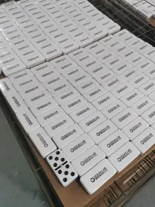 Whist de domino personnalisé Matador Muggins pièces de jeu en plastique ivoire double-six carreaux de domino