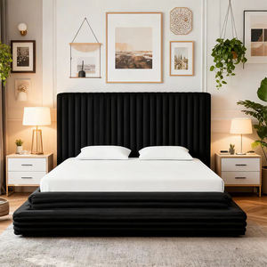 Современная кровать с каркасом из дуба, мягкой обивкой из вельвета, прочная, экологичная, с функцией хранения, на пружинном блоке, размеры Twin/<span class=keywords><strong>Queen</strong></span>/King - Product Image 5