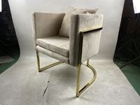 Vente en gros de fauteuil lounge pivotant en tissu moderne, fauteuil de luxe avec structure en métal doré, fauteuil canapé une place en velours pour meubles de salon