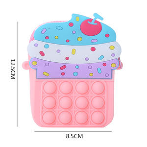 Nova Bolsa Princesa de Silicone para Moedas, Estilo Crossbody, para Adultos e Crianças, com Design de Sorvete e Efeito Antiestresse - Product Image 2