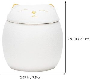 Pot de conservation pour nourriture pour chat japonais porte-bonheur de 160 ml, en céramique, boîte à thé, boîte à épices avec couvercle - Product Image 2