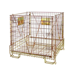 מתקפל stackable מטען מחסן אחסון תחבורה מתכת לחיות מחמד מפוליאטילן חוט logistik מיכל