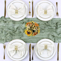 Vente en gros, taille personnalisée, chemin de table de mariage moderne, étamine pour la maison, les événements, les fêtes, nappes tissées, décorations personnalisées
