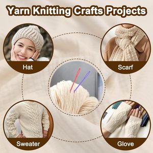 300 Agujas de Tejer de Plástico con Ojo <span class=keywords><strong>Grande</strong></span>, Agujas para Bordar Hilos, Agujas de Aprendizaje para Manualidades de Costura DIY - Product Image 3