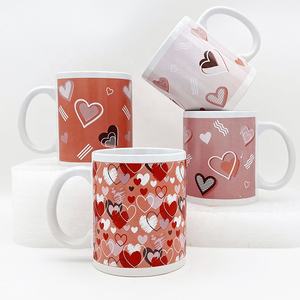 แก้วกา<span class=keywords><strong>แฟ</strong></span>เซรามิกรูปหัวใจสีแดงดีไซน์คลาสสิกสำหรับใช้ในฤดูกาลแก้วน้ำชาสำหรับวันวาเลนไทน์ของขวัญในการแต่งหน้า - Product Image 2