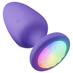 Vibrator Anal Plug Silikon Stimulasi Wanita 12 Frekuensi Lampu LED Terbaik Anal Plug Pemula untuk Wanita Mainan Seks Dewasa - Product Image 6