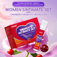 DHOP Ensemble de soins intimes pour femmes Comprimés probiotiques à la canneberge et boisson revitalisante pour l'équilibre du pH vaginal et le soutien de la flore