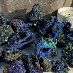 Grappolo di Cristalli di Azurite, Esemplare Naturale di Azurite, Decorazione per la Casa, <span class=keywords><strong>Cristallo</strong></span> Energetico, Regalo in <span class=keywords><strong>Cristallo</strong></span> per Collezionisti di Minerali - Product Image 1