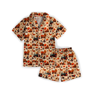 Custom Bamboo Pajamas Family Short Sleeves Collar Pajamas Set <strong>Halloween</strong> Bamboo <strong>Pyjamas</strong> Women - Product Image 3