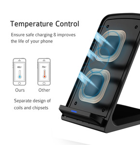 10W QI Drahtlose Ladegerät Schnell Ladung Schnell Lade für iPhone 8 10 X XR Samsung S10 S7 S8 S9 2-spulen Stehen 5V/2A &amp; 9V/1,67 <span class=keywords><strong>A</strong></span> - Product Image 5