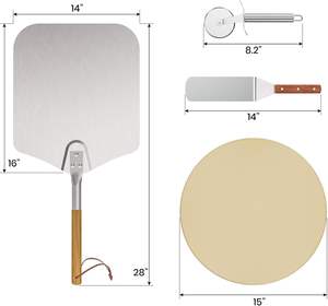 Ensemble de pierres à pizza rondes SEB pour four et gril <span class=keywords><strong>Kit</strong></span> d'outils de cuisson pour pizzas comprenant des accessoires de <span class=keywords><strong>barbecue</strong></span> <span class=keywords><strong>en</strong></span> <span class=keywords><strong>pierre</strong></span> de cuisson - Product Image 2