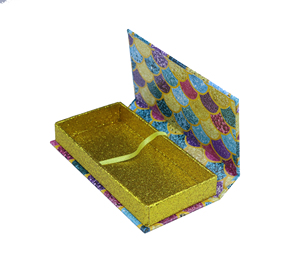 Customized Luxury Mermaid Pattern Eyelashes Rigid Book Shape Boxes