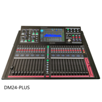 MARCO DM24-Plus Console de mixage numérique professionnelle 24 canaux en plastique pour scène audio avec effets intégrés, égaliseur 5 bandes, interfaces USB/XLR, rétroéclairée