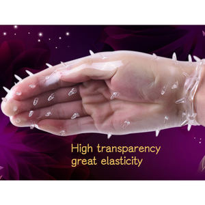 Großhandel Super Qualität Soft Crystal Wieder verwendbare Silikon hülle Gummi Extra gepunktete Penis Kondom - Product Image 4