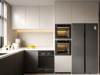 Meubles de cuisine italiens SANTOPOVA en kit, finition brillante, îlot central avec évier, mobilier complet de luxe, design moderne, garantie 5 ans