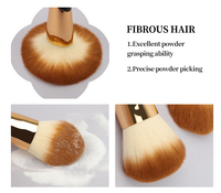 Lot de 10 pinceaux plats professionnels véganes ultra-doux pour maquillage, brosse à raser personnalisée, poils synthétiques noirs pour poudre et visage