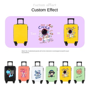 <span class=keywords><strong>Valise</strong></span> à roulettes universelle en néoprène avec logo personnalisé, dessin animé, serrure à code pour étudiants, <span class=keywords><strong>valise</strong></span> de cabine 20 pouces 18 pouces pour cadeau promotionnel - Product Image 2