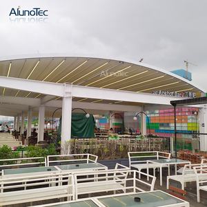 ממונע PVC בד נשלף גג אלומיניום עמיד למים ושמש צל פרגולה עם Led אורות - Product Image 5