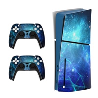 Stiker vinil cocok untuk PS5, Slim Disc versi Skin - Console & Gamepad