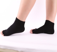 Chaussettes de yoga à bout ouvert pour femmes, respirantes en coton, à cinq doigts, pour Pilates, longueur cheville, antidérapantes, écologiques, collection automne